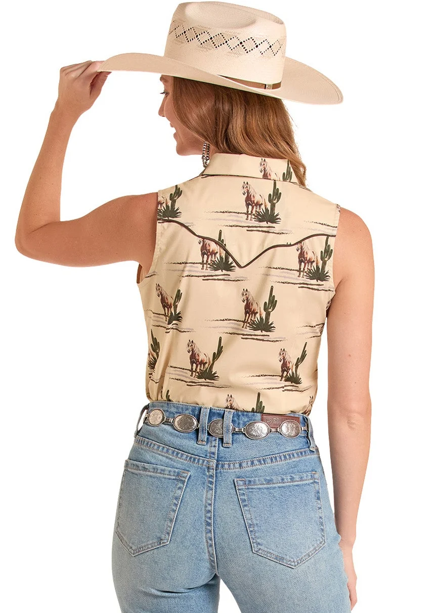 Retro Spirit Sleeveless Snap Top - Image 2