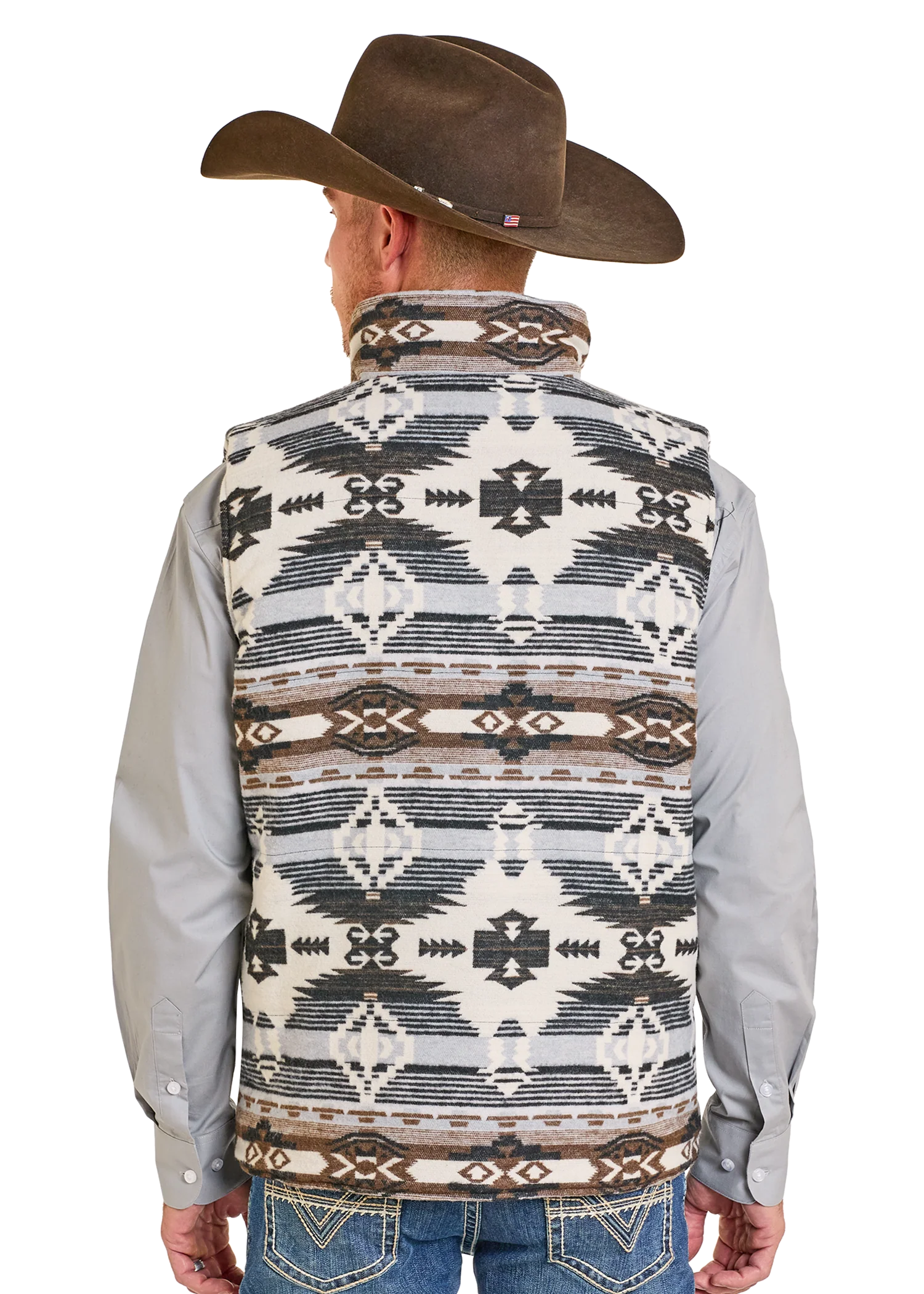 Reversable Aztec Jacquard Vest - Image 3
