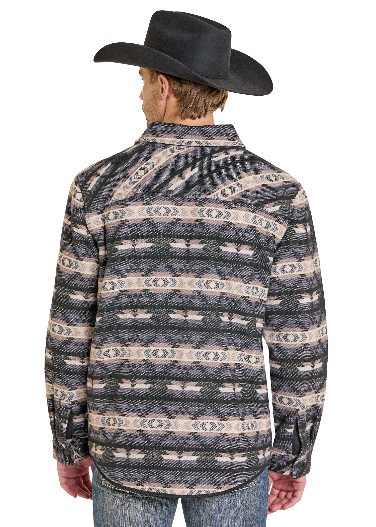 Reversible Aztec Herringbone Shirt Jacket - M - Image 4