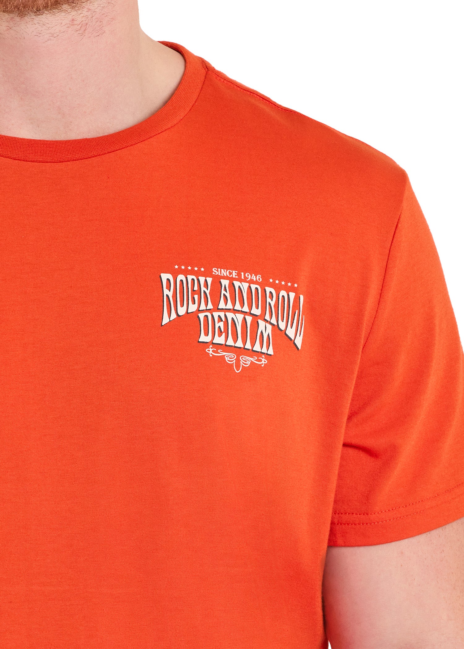 Rock & Roll Denim Skull Cowboy Graphic Tee - Image 4