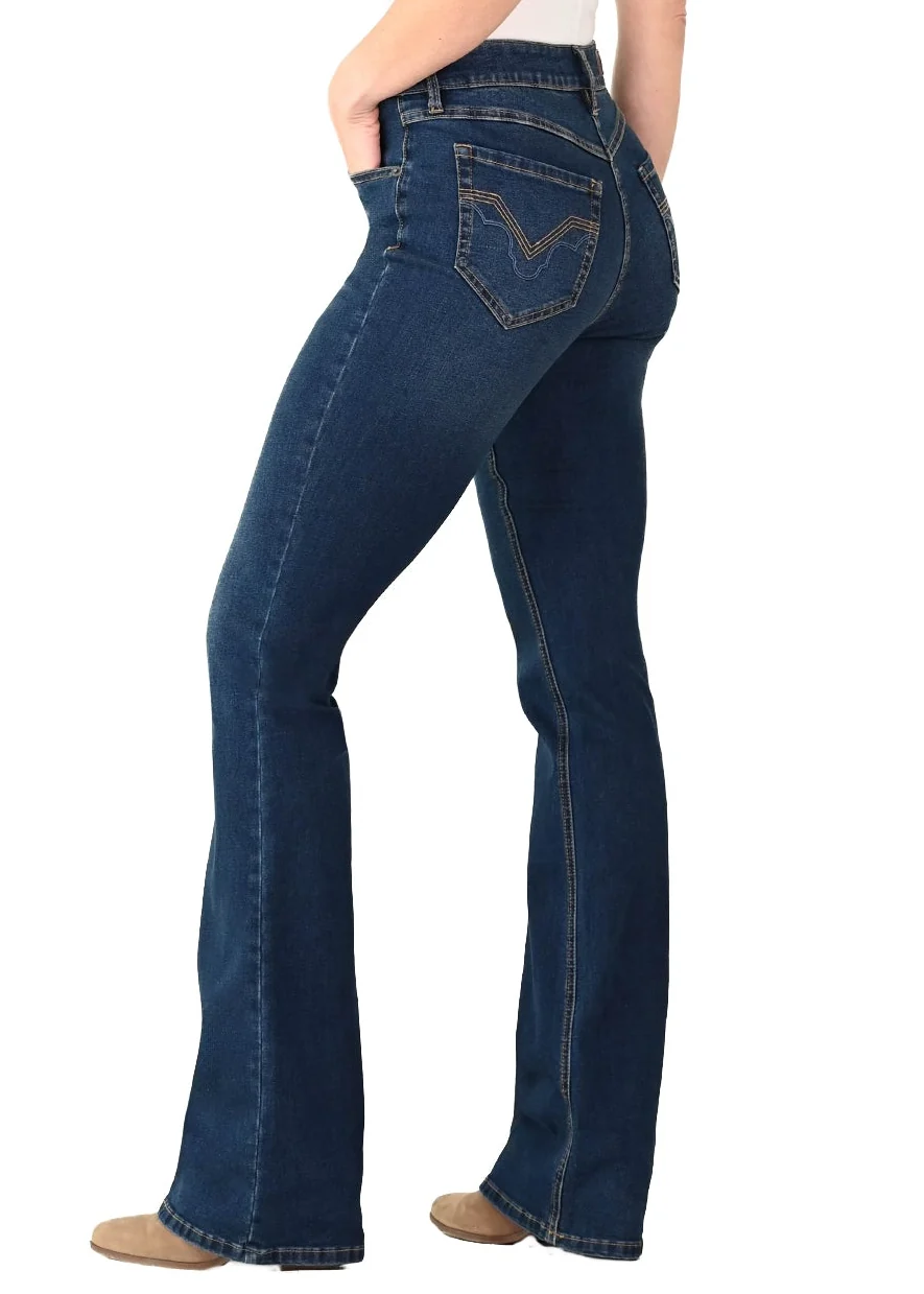 Sculpted Dark High Rise Bootcut Jeans - Image 3
