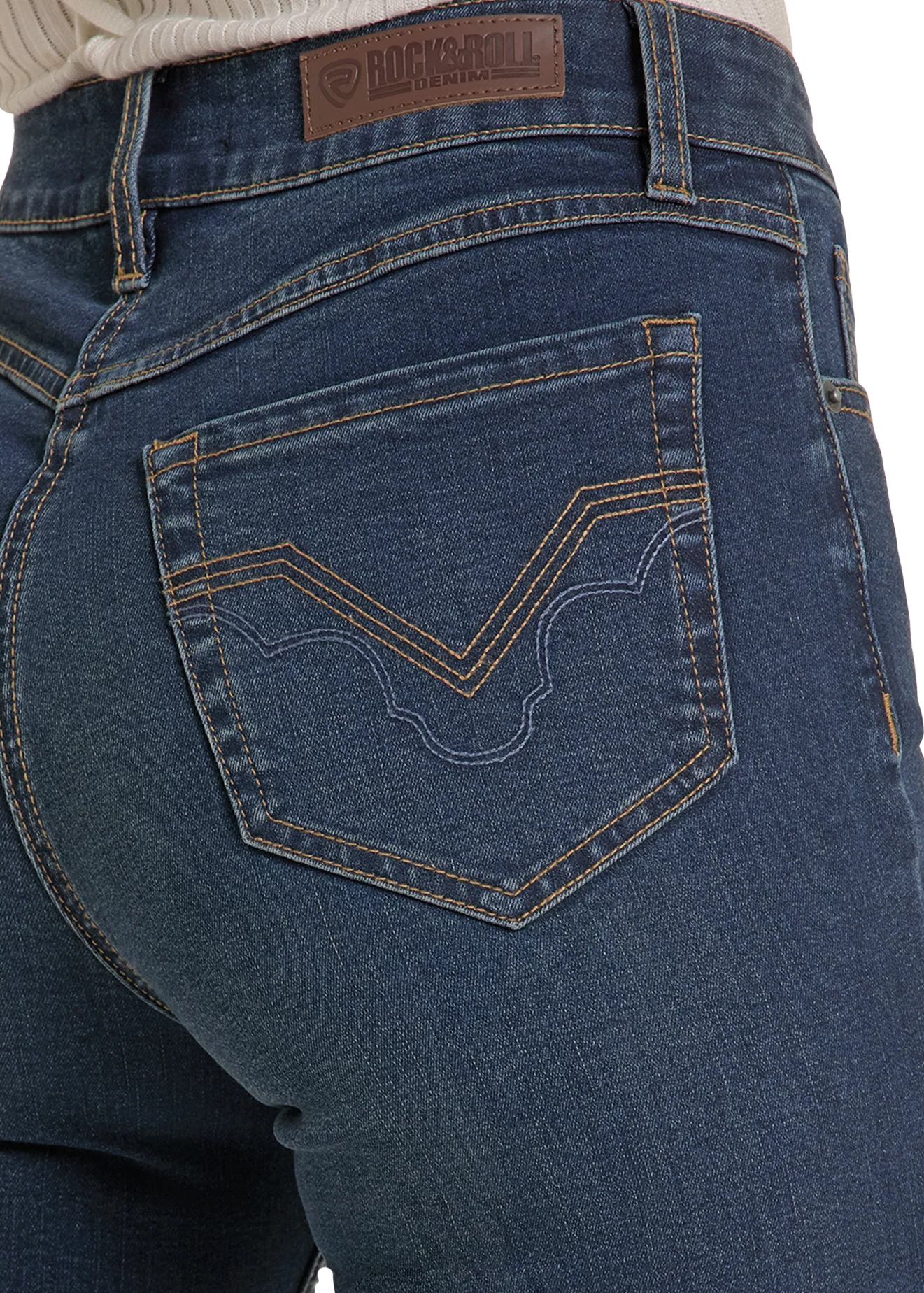 Sculpted Dark High Rise Bootcut Jeans - Image 5