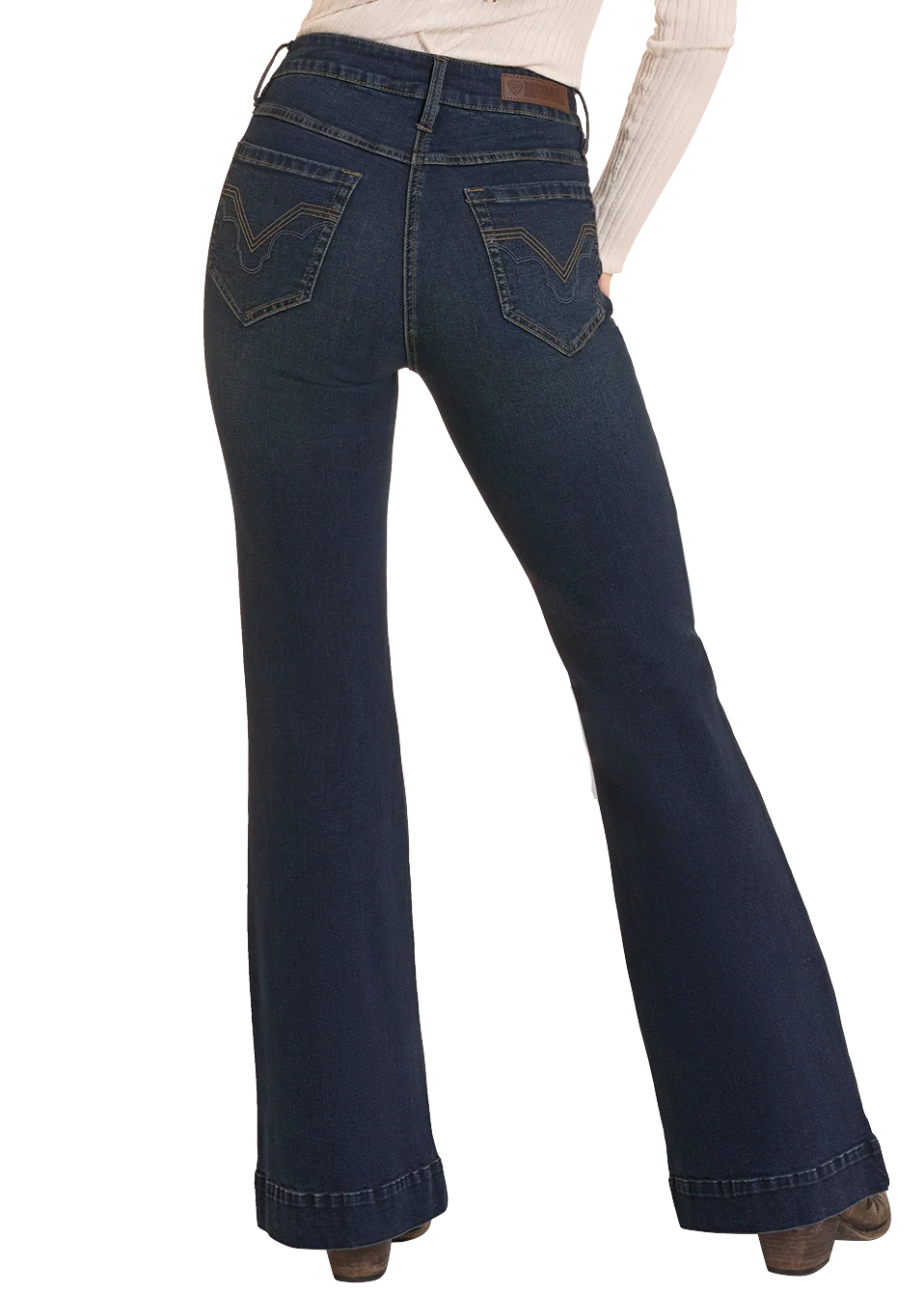 Sculpted Dark High Rise Trouser Jeans - Image 2