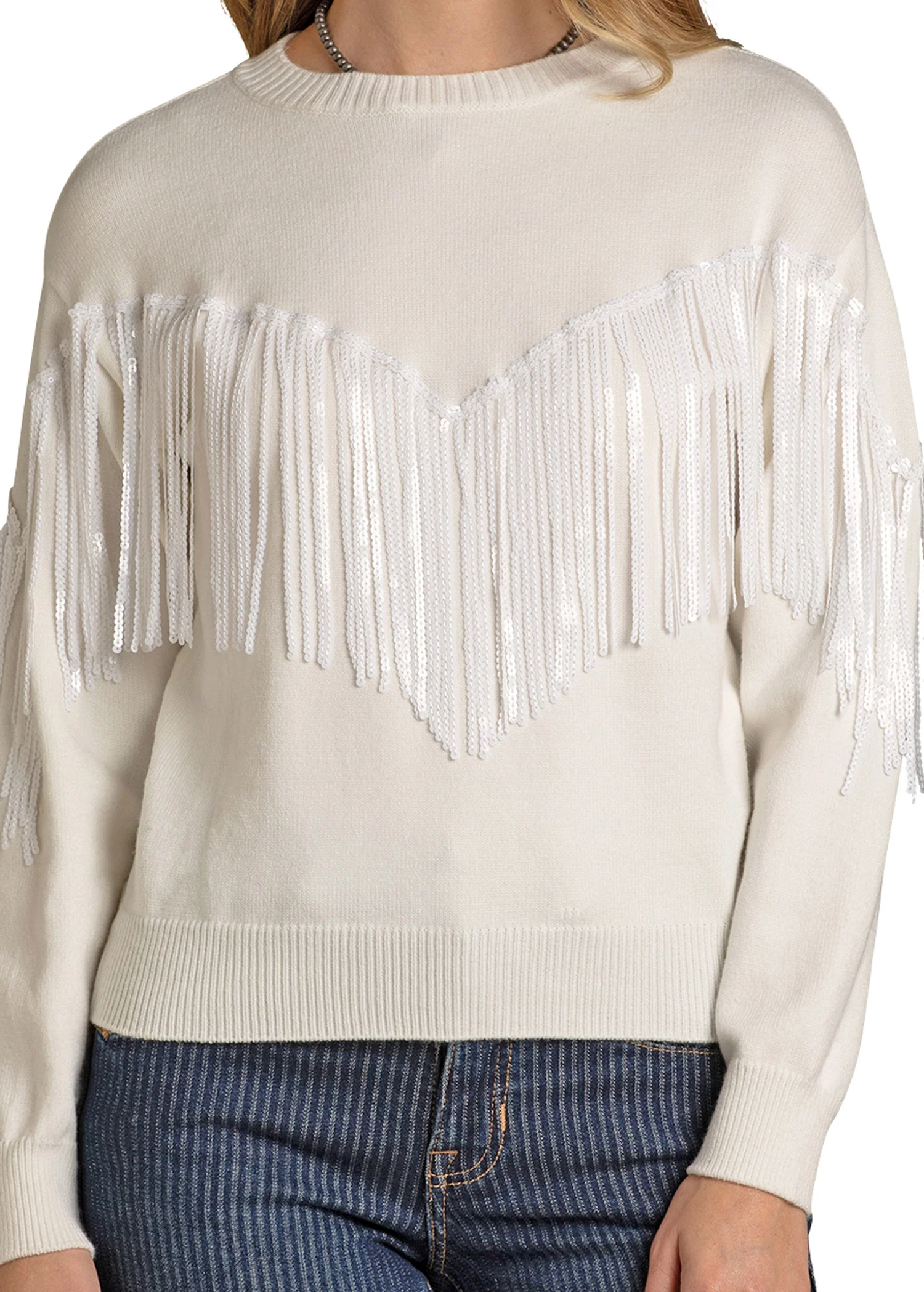 Sequin Fringe Sweater - Image 5