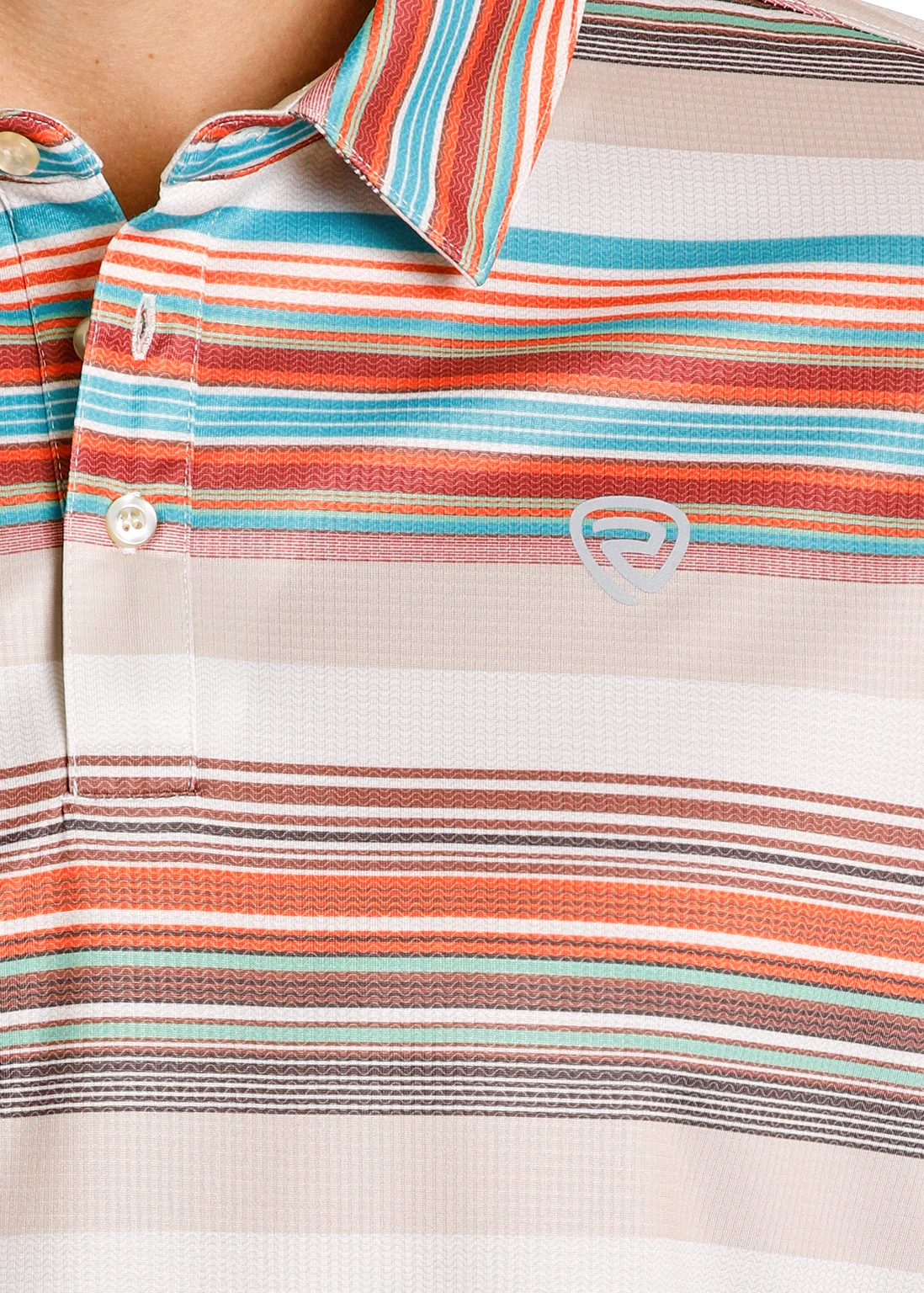 Serape Stripes Print Polo - Image 2