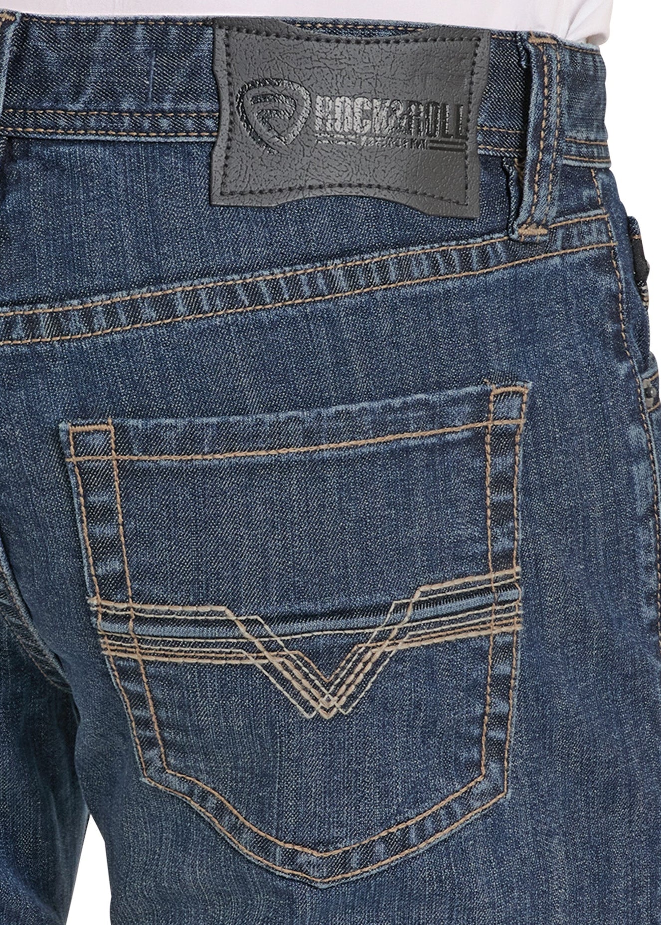 Skinny Fit Classic Raised Stitch Pocket Straight Leg Jeans - Image 4