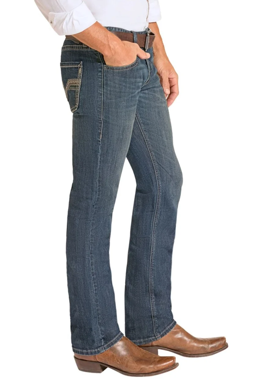 Skinny Fit Step Stitch Pocket Straight Leg Jeans - Image 3