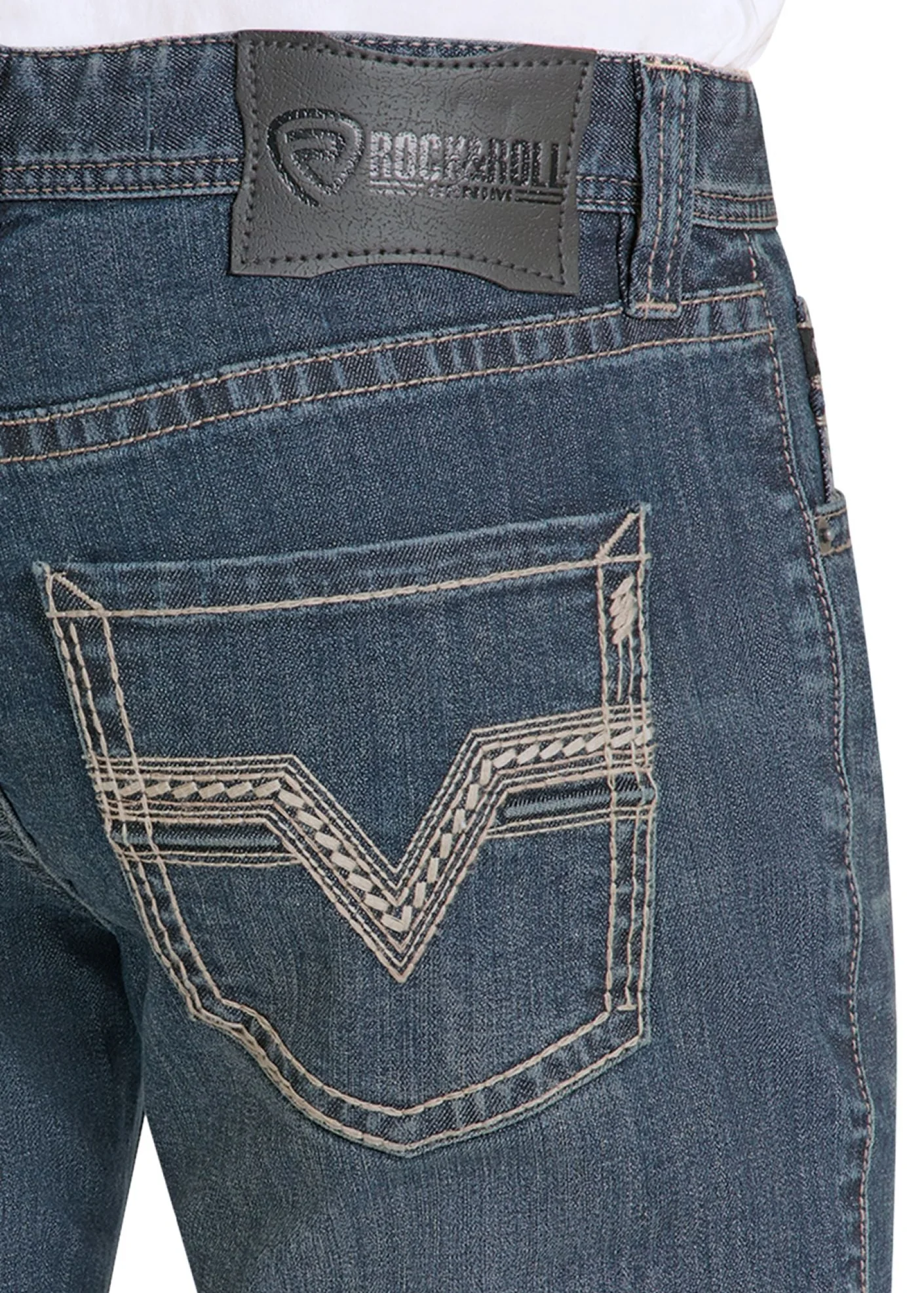 Skinny Fit Step Stitch Pocket Straight Leg Jeans - Image 4