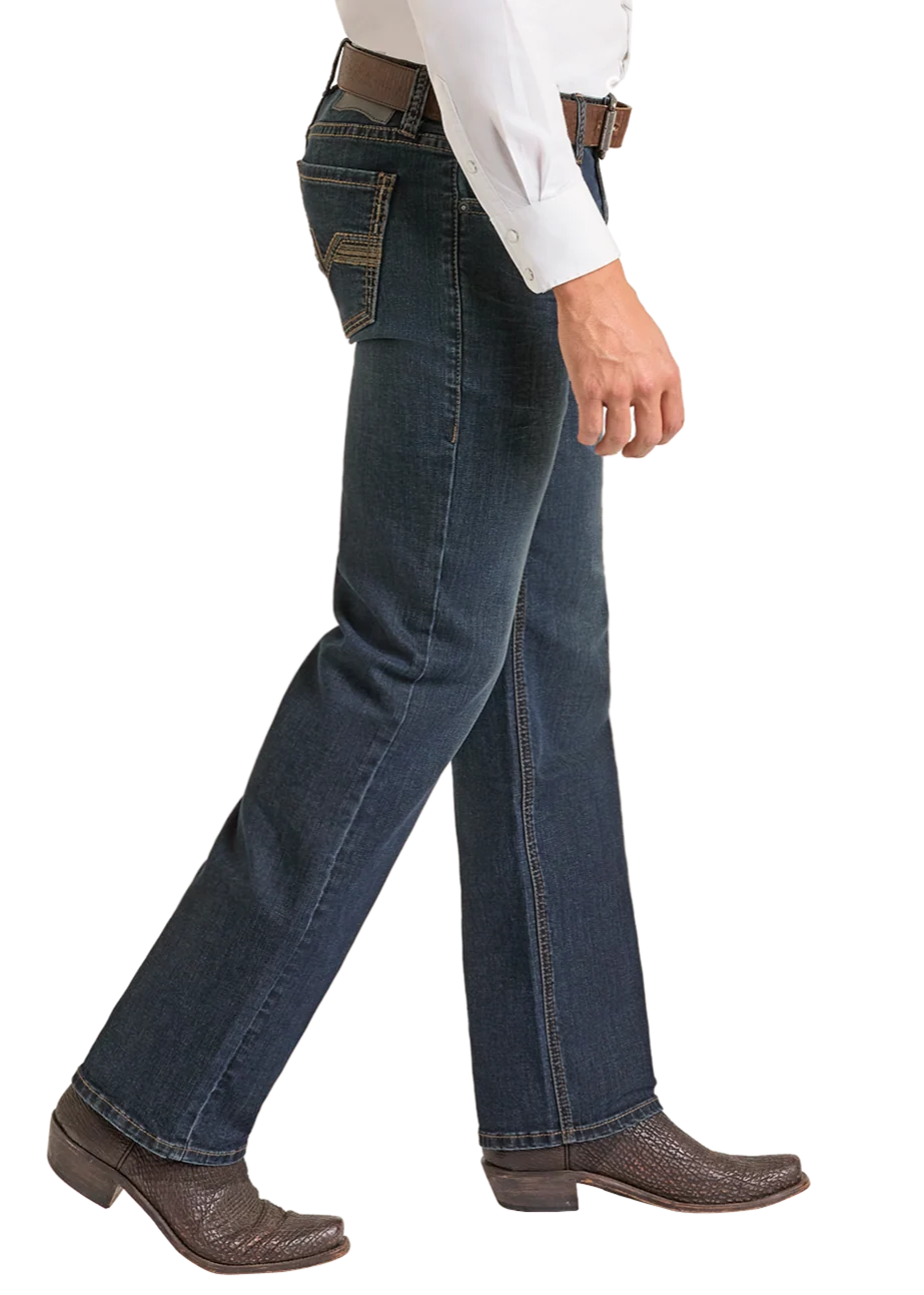 Slim Fit Barb Wire Stitch Pocket Straight Leg Jeans - Image 3