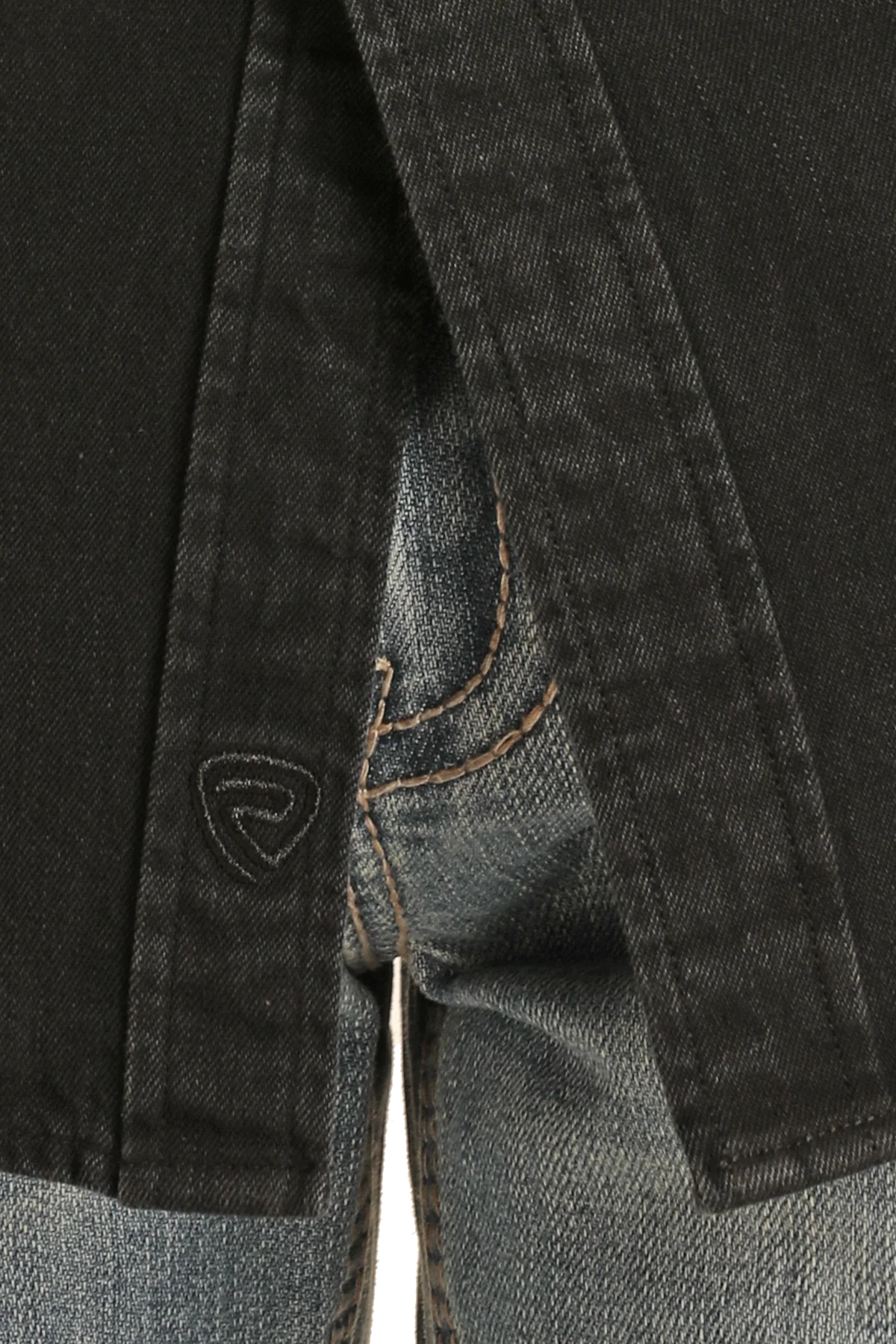Slim Fit Black Wash Denim Snap Shirt - Image 3