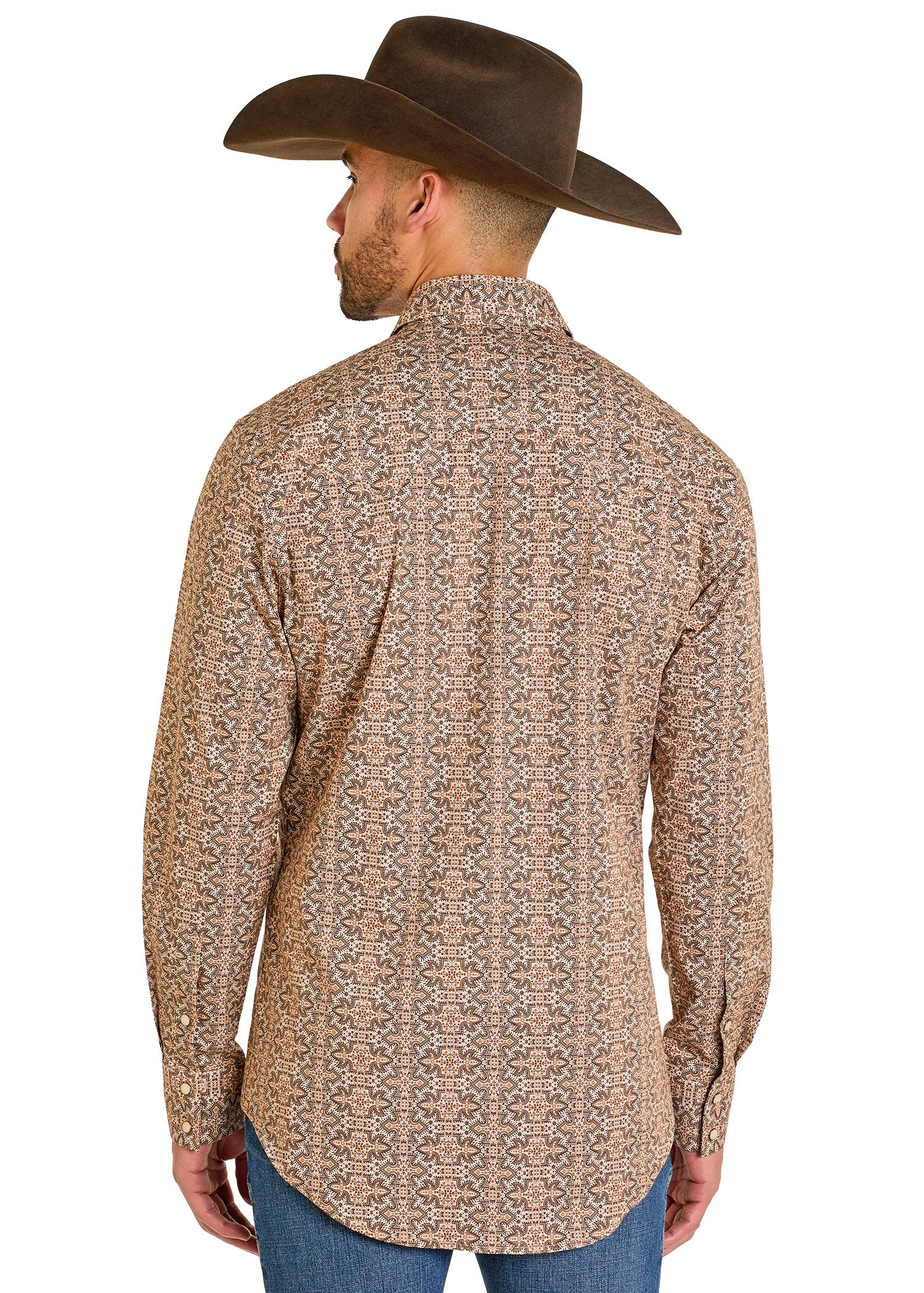 Slim Fit Boot Stitch Long Sleeve Snap Shirt - Image 3