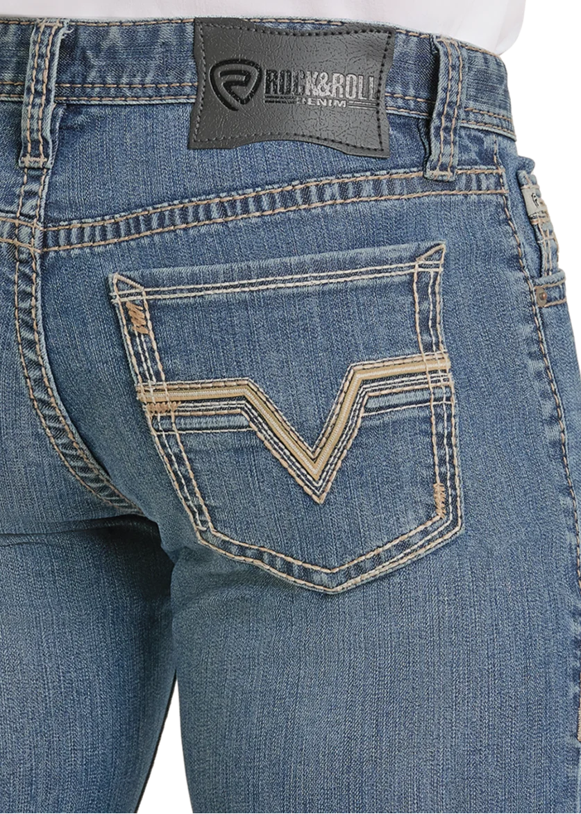 Slim Fit Classic Rope Stitch Pocket Straight Leg Jeans - Image 4