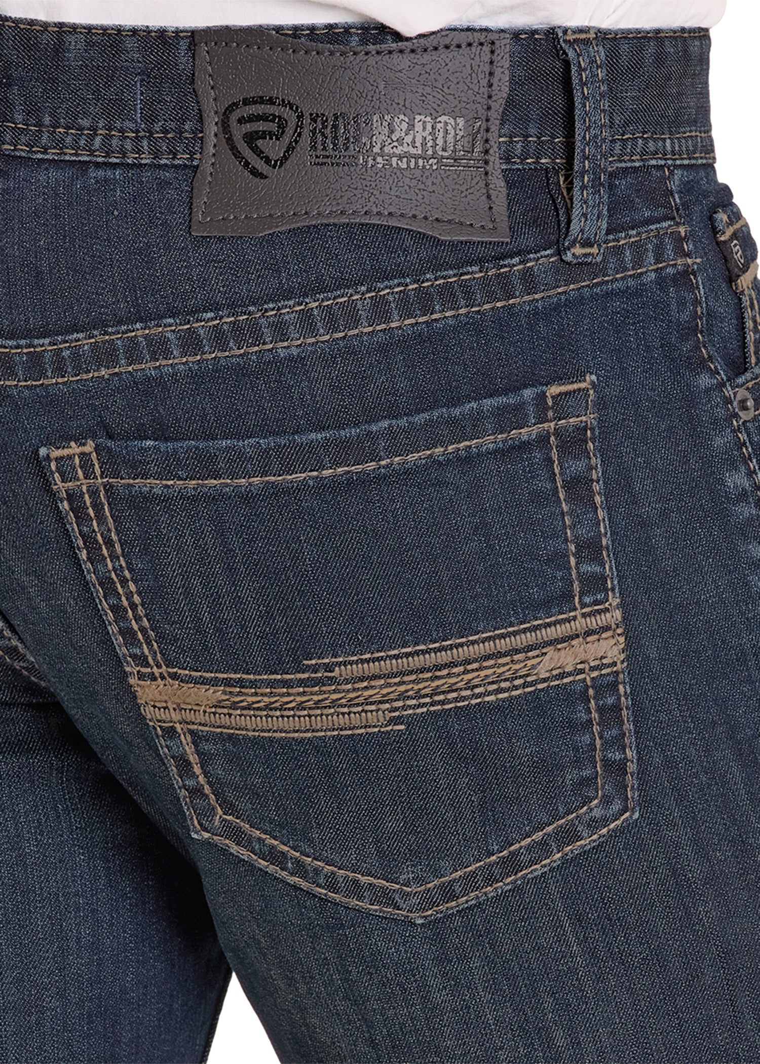 Slim Fit Ladder Stitched Pocket Straight Leg Jeans - Image 4