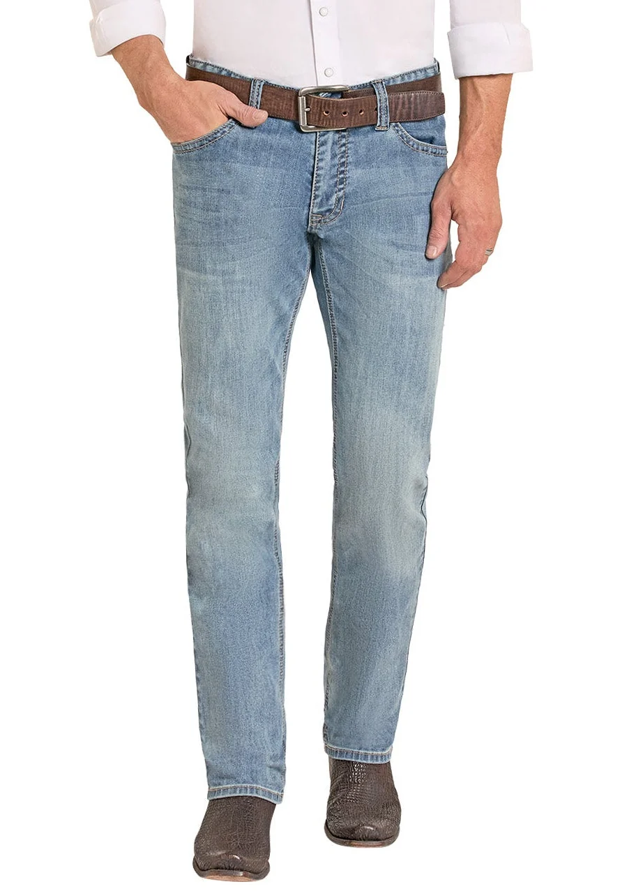 Slim Fit Ladder Stitched V Straight Leg Jeans - Image 2