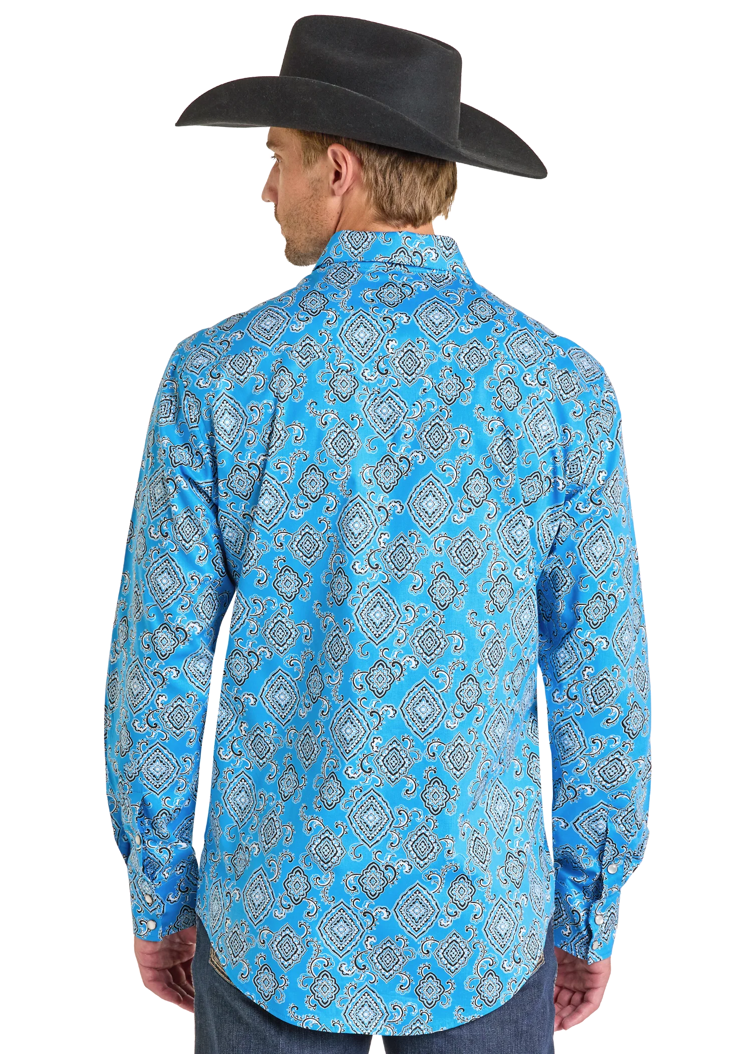 Slim Fit Paisley Medallion Long Sleeve Snap Shirt - Image 3