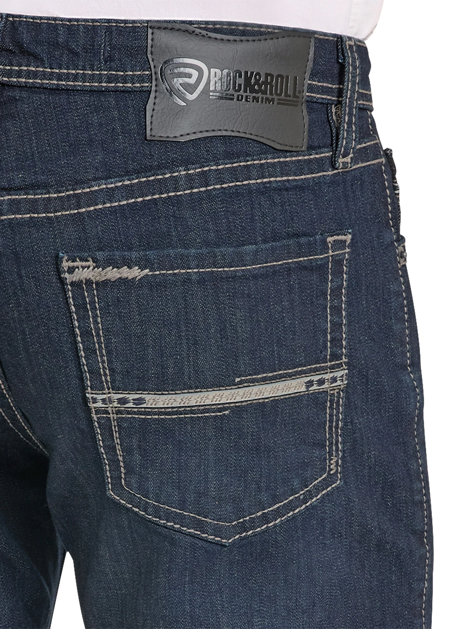 Slim Fit Straight Dark Simple Pocket Straight Leg Jeans - Image 4