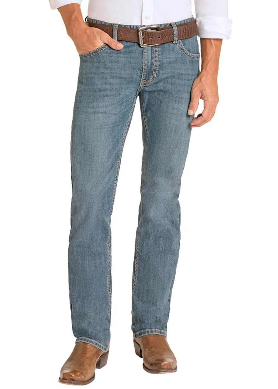 Slim Fit Straight Stitch Pocket Straight Leg Jeans - Image 2