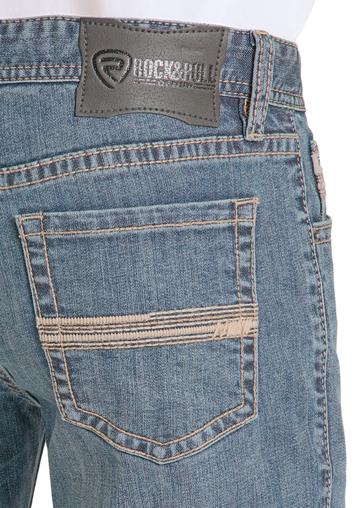 Slim Fit Straight Stitch Pocket Straight Leg Jeans - Image 4