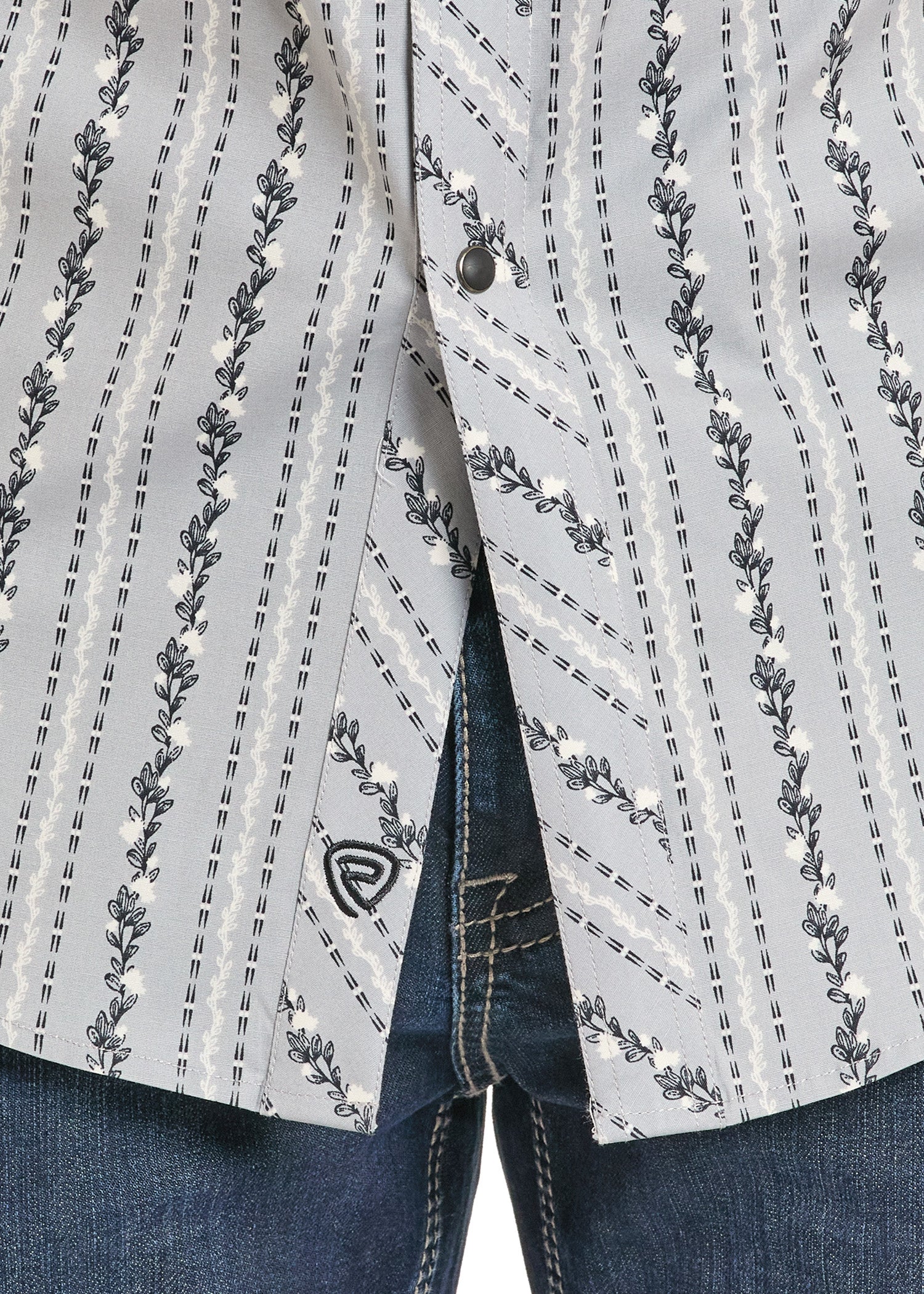 Slim Fit Vine Wallpaper Long Sleeve Snap Shirt - Image 2