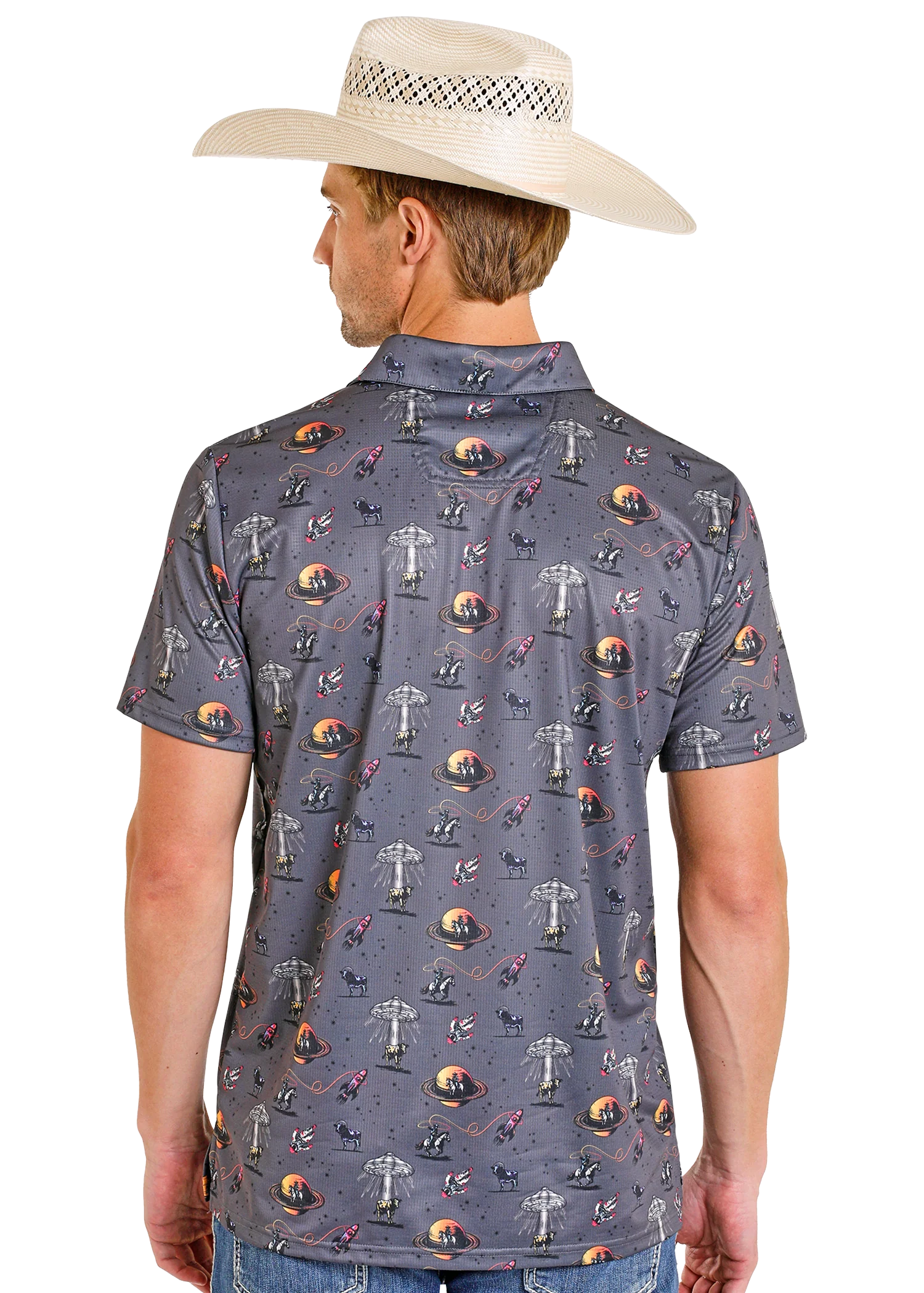 Space Cowboy Print Polo - Image 3
