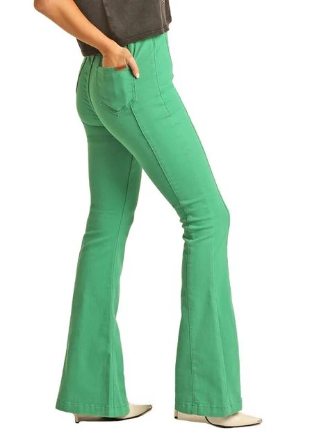 Split Flare High Rise Pull-On Jeans - Image 3