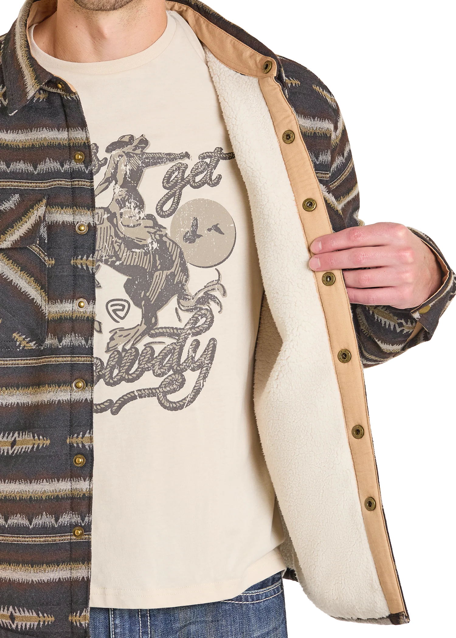 Striped Jacquard Shirt Jacket - Image 3