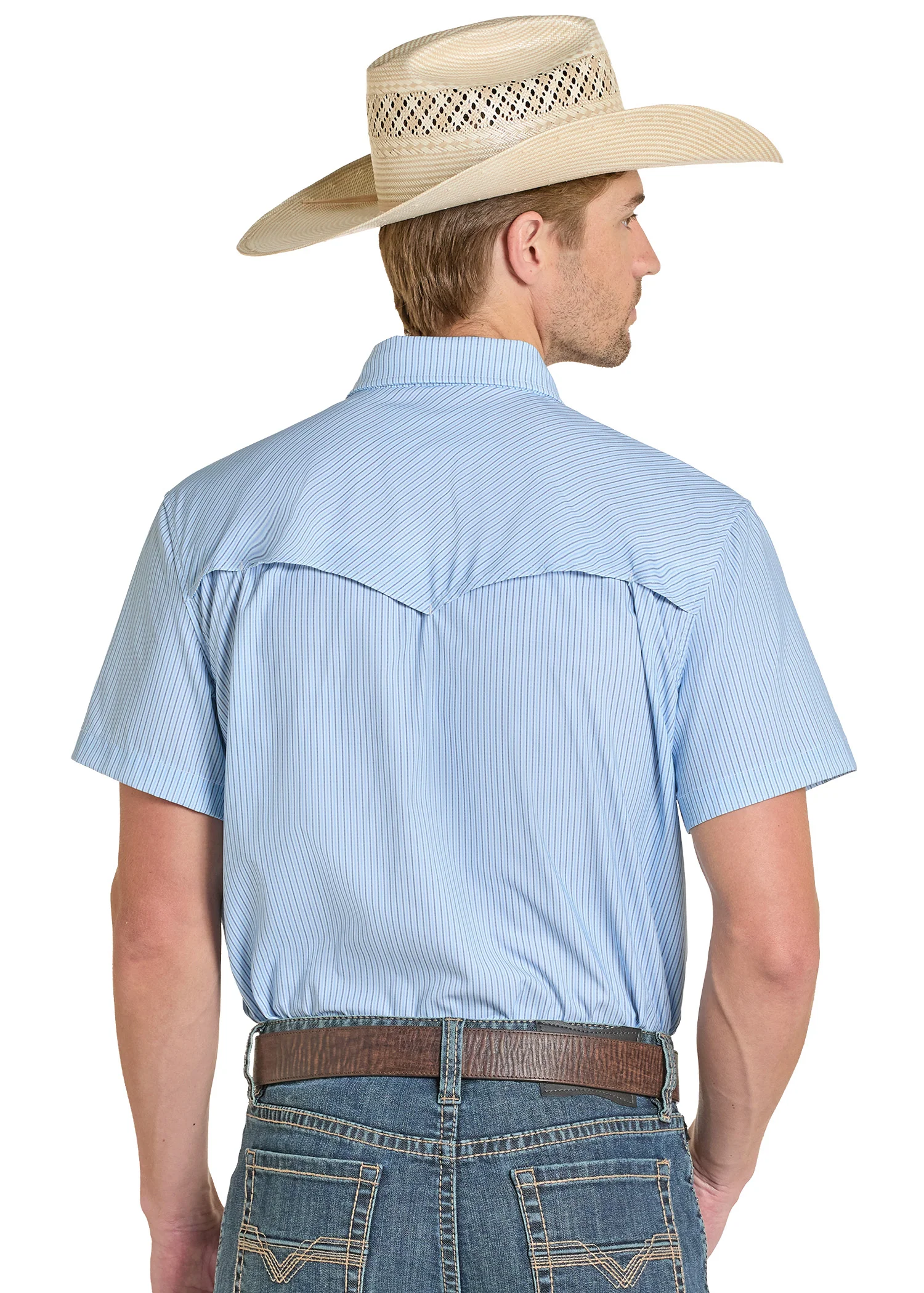 TEK Western Blue Stripe Short Sleeve Shirt - Image 2