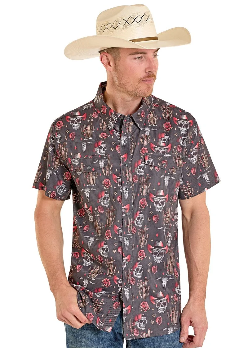 TEK Western Dia De Los Muertos Short Sleeve Shirt