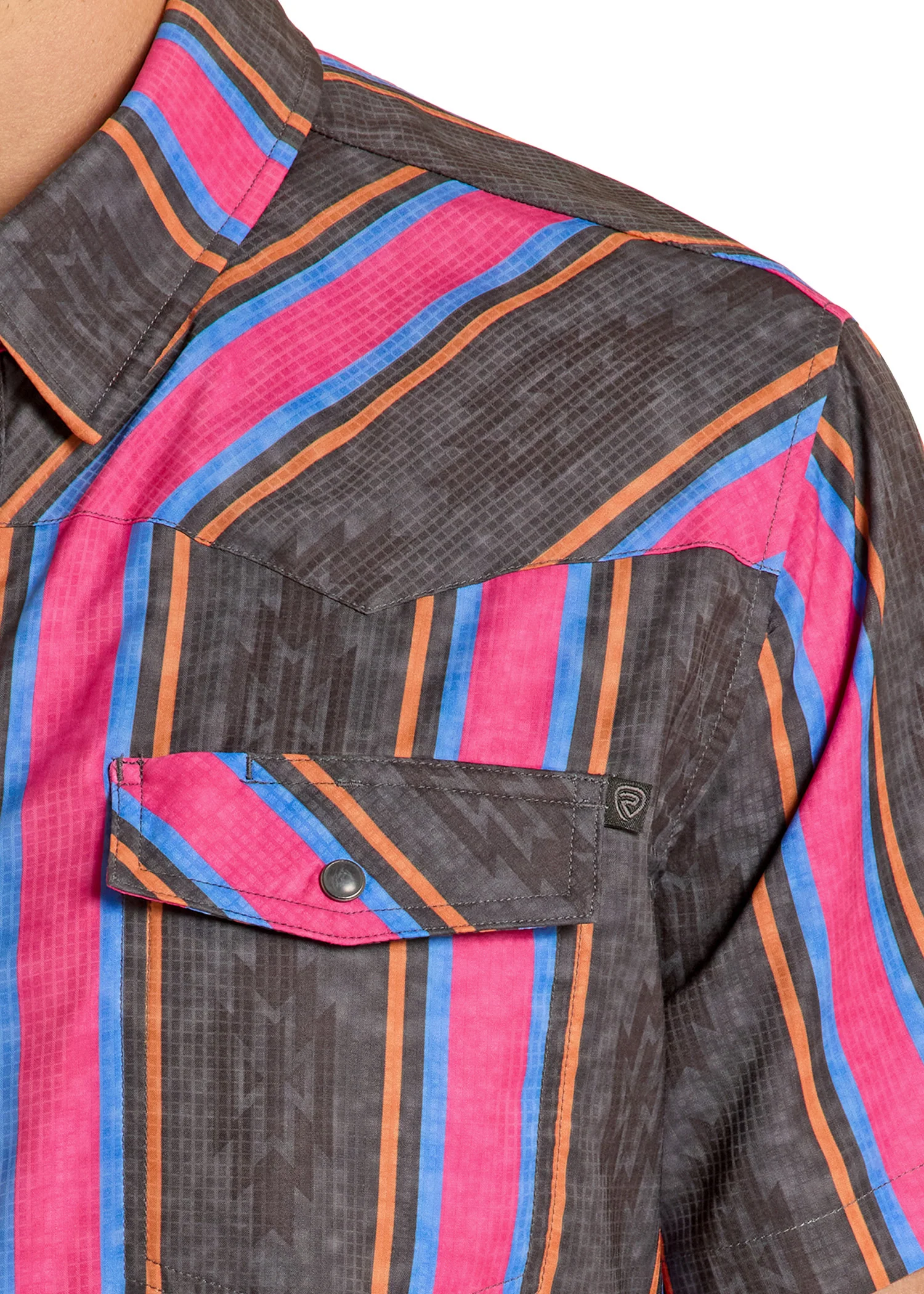 TEK Western Magenta Stripe Short Sleeve Shirt - Image 3