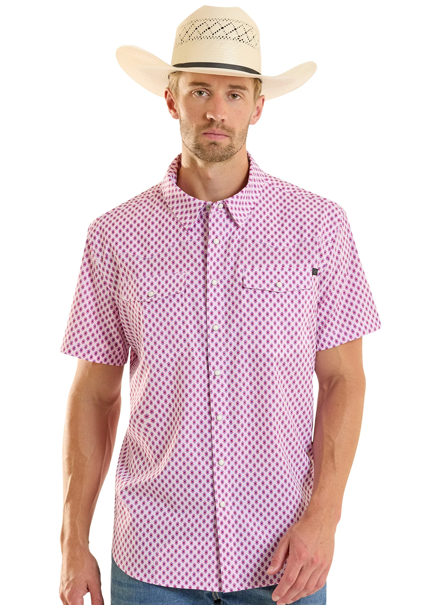 TEK Western Mini Double Diamonds Short Sleeve Shirt