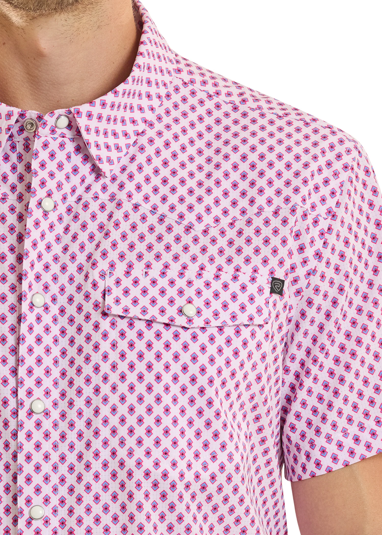 TEK Western Mini Double Diamonds Short Sleeve Shirt - Image 2