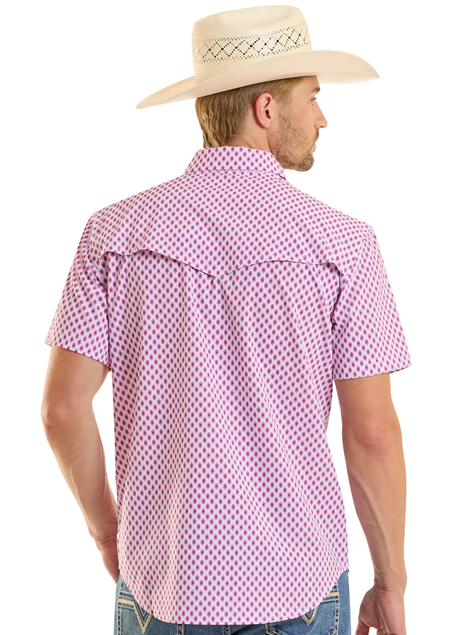 TEK Western Mini Double Diamonds Short Sleeve Shirt - Image 3
