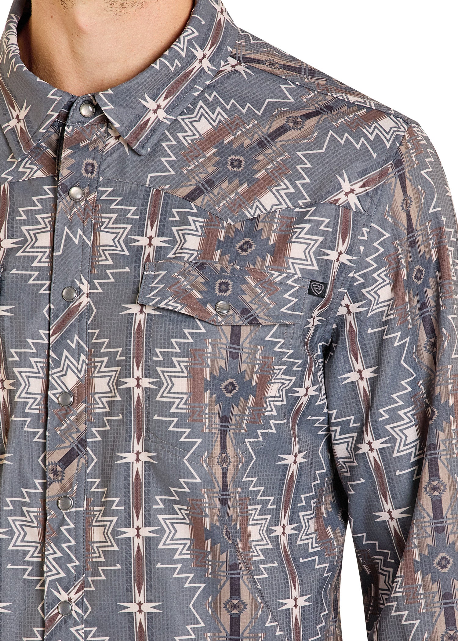 TEK Western Ridged Aztec Long Sleeve Shirt - Image 2