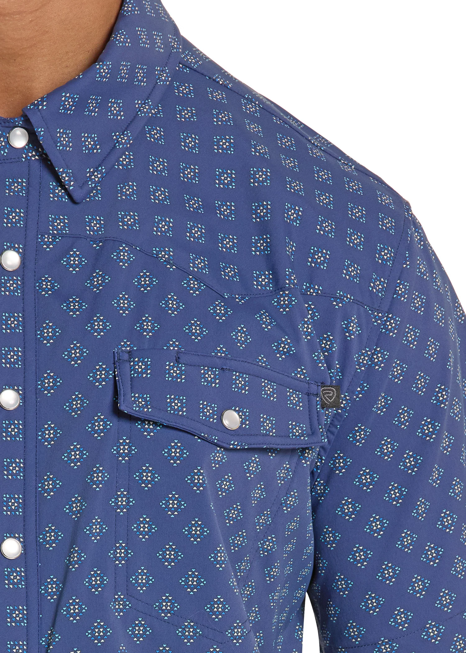TEK Western Southwestern Diamond Short Sleeve Shirt - Image 2
