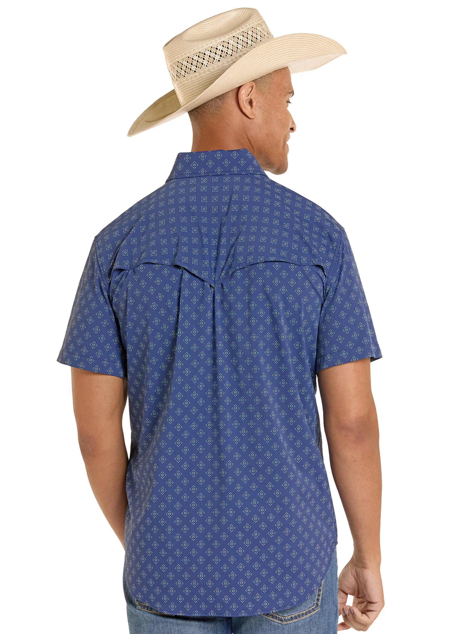 TEK Western Southwestern Diamond Short Sleeve Shirt - Image 3