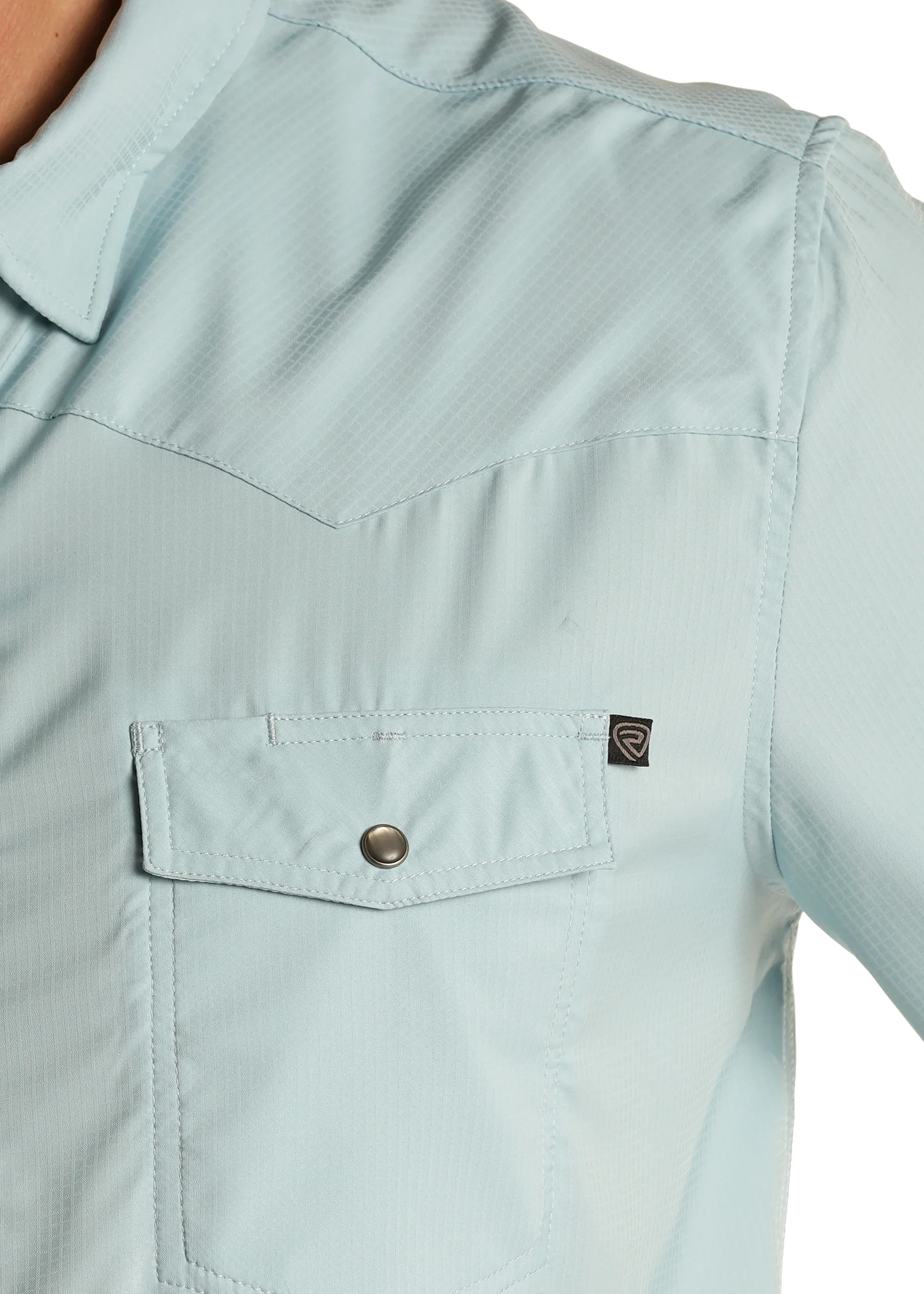 TEK Western Stretch Aqua Long Sleeve Shirt - Image 2