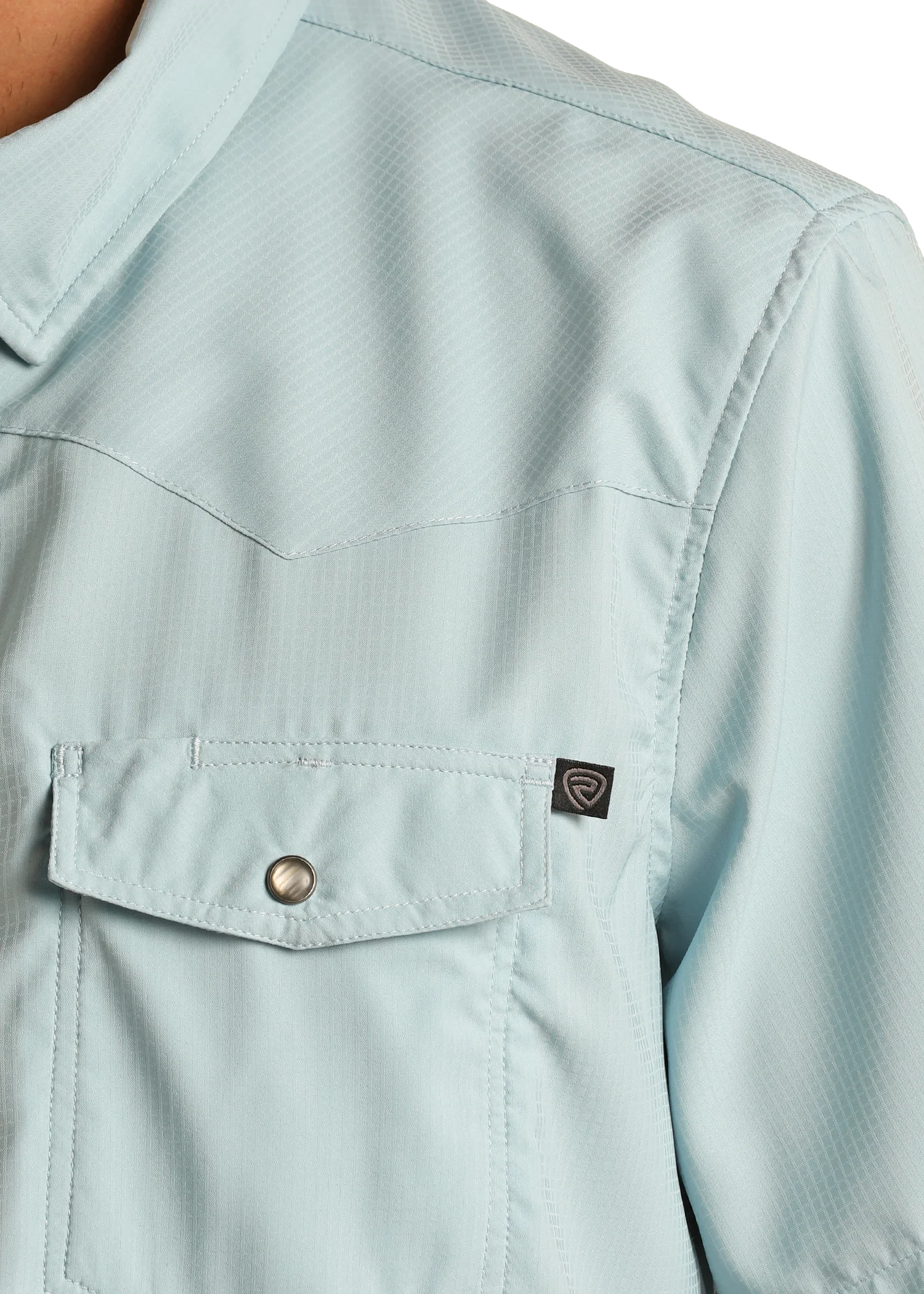 TEK Western Stretch Aqua Short Sleeve Shirt - Image 2