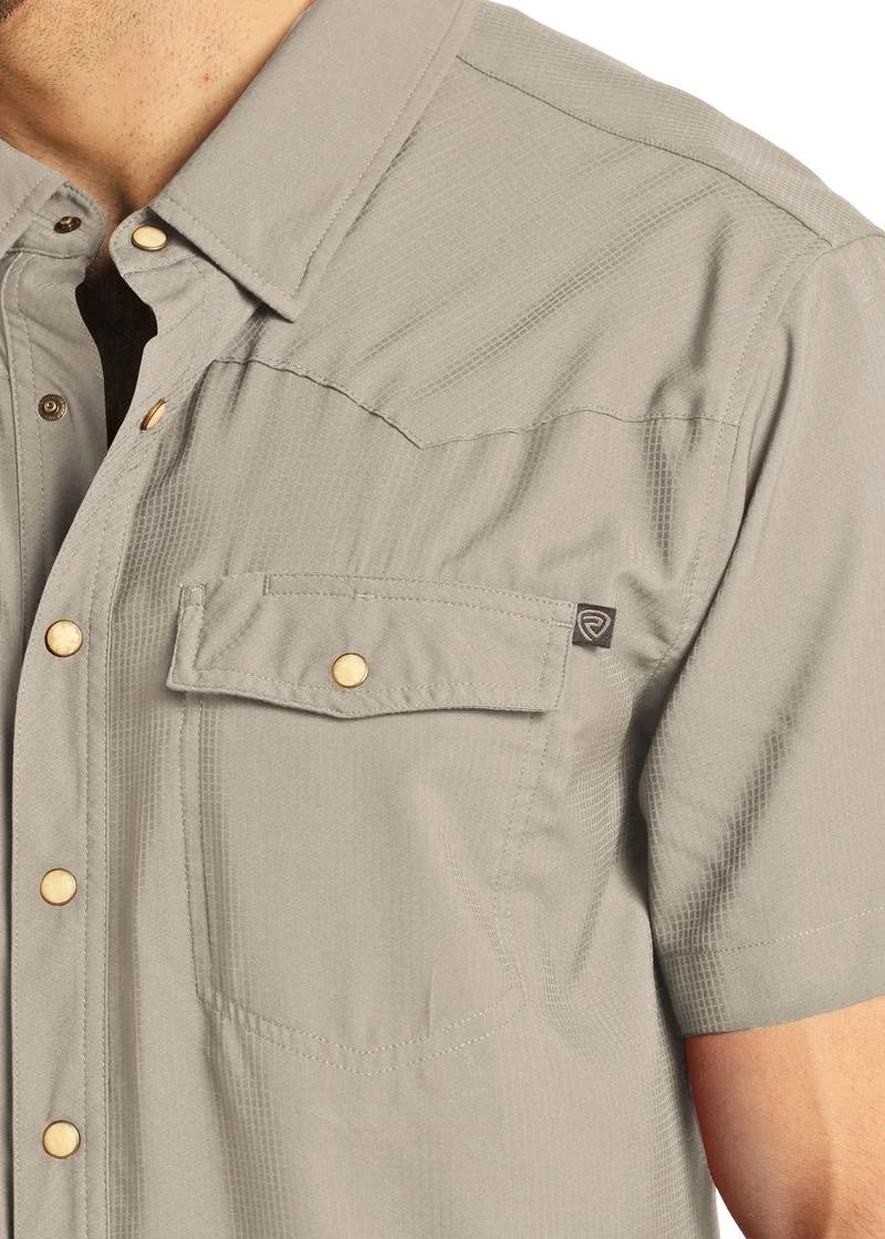 TEK Western Stretch Tan Short Sleeve Shirt - Image 2