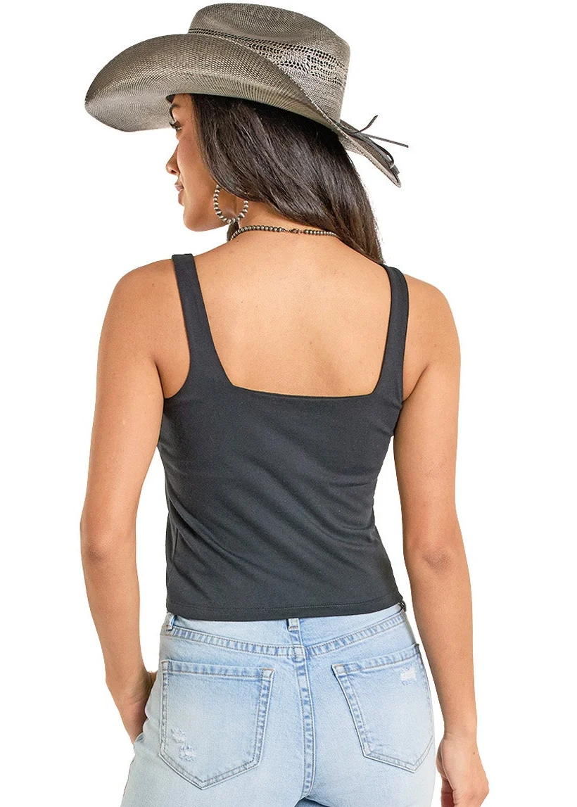 Texture Buckle Strap Tank Top - Image 3