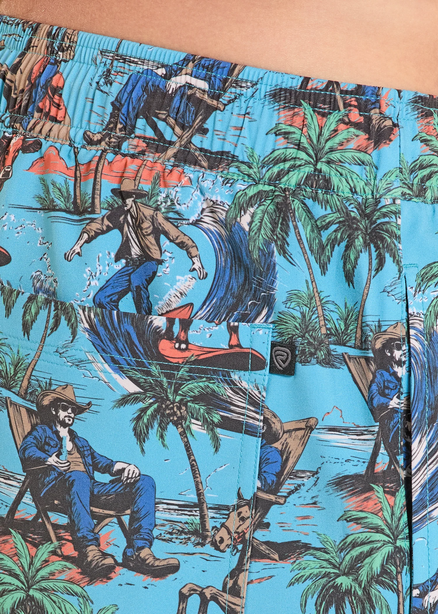 Tropical Cowboy Print Volley Swim Shorts - Image 4